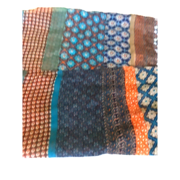 Infinity Scarf 68 X 20" Green Red Gray Stripe Summer Colors - Picture 5 of 6